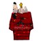 Product Works 26&#x22; Red Pre Lit Peanuts Snoopy and Woodstock Dog House Christmas Yard Art Decor - Clear Lights
